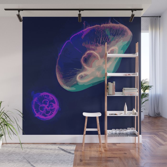 Jellyfish Colored Paint by Numbers Wall Mural