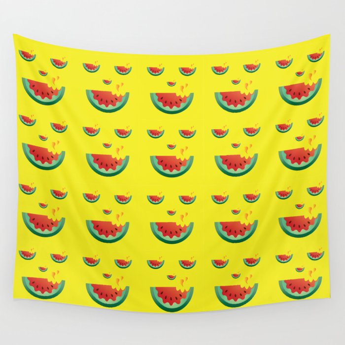 Watermelonween Face Wall Tapestry