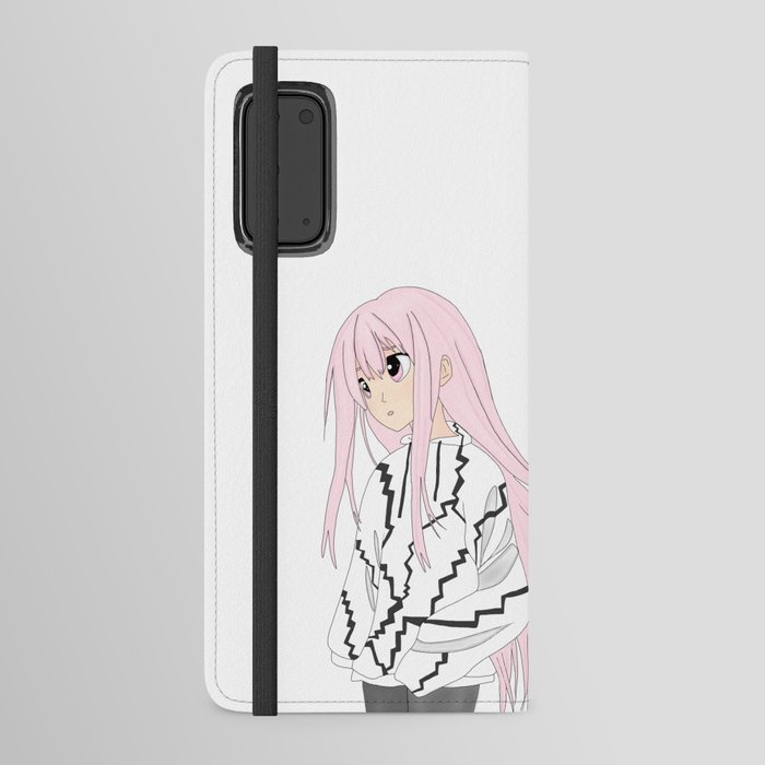 Pink hair girl  Android Wallet Case