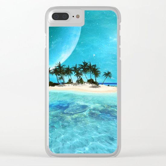 Wonderful tropical island Clear iPhone Case