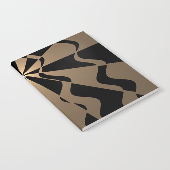 Trendy abstract in gold and black Notebook