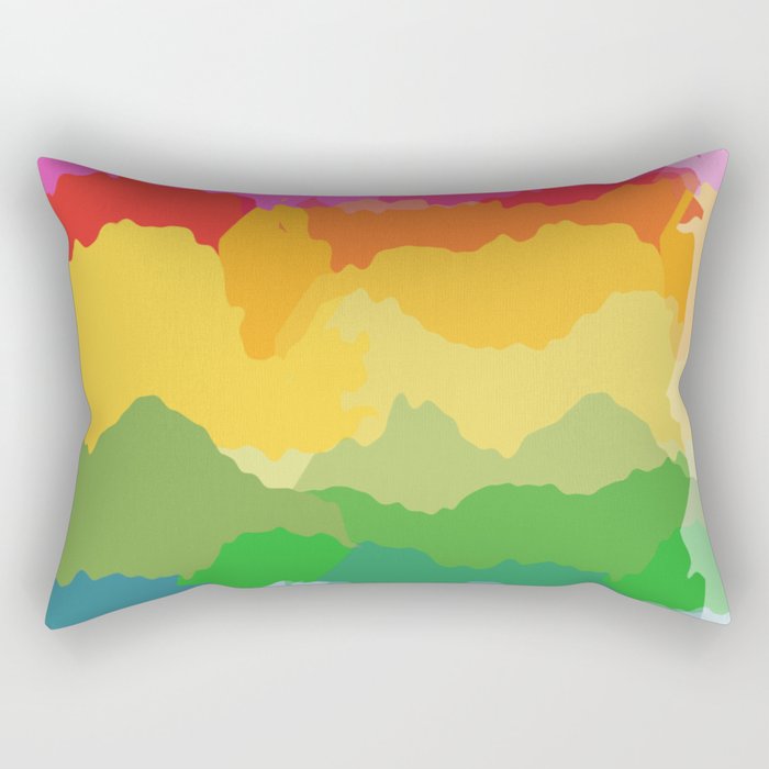 Colour vibrant mix print spring summer  Rectangular Pillow