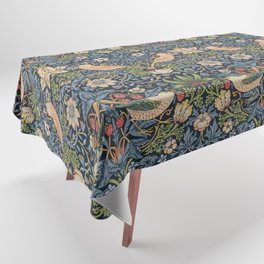 William Morris Vintage Strawberry Thief Tudor Blue Tablecloth