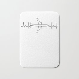 ECG Pilot Heartbeat Pulse Gift for Aviation & Aeroplane Lovers Bath Mat