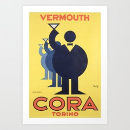 Vintage Advertising Poster - Cora Vermouth Torino Art Print