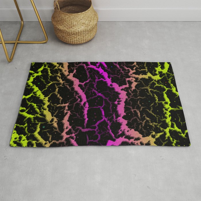 Cracked Space Lava - Lime/Pink Rug