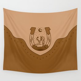 Good Fortune Gal - Peach & Rust Wall Tapestry