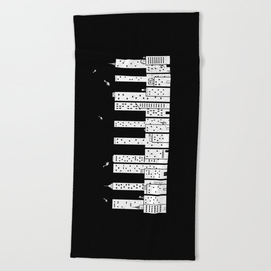 Piano Skyline Beach Towel