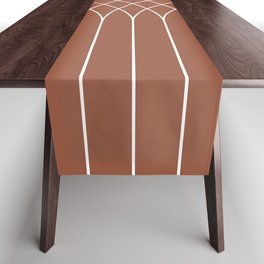 Mid Century Modern Geometric 20 (Terracotta and beige) Table Runner