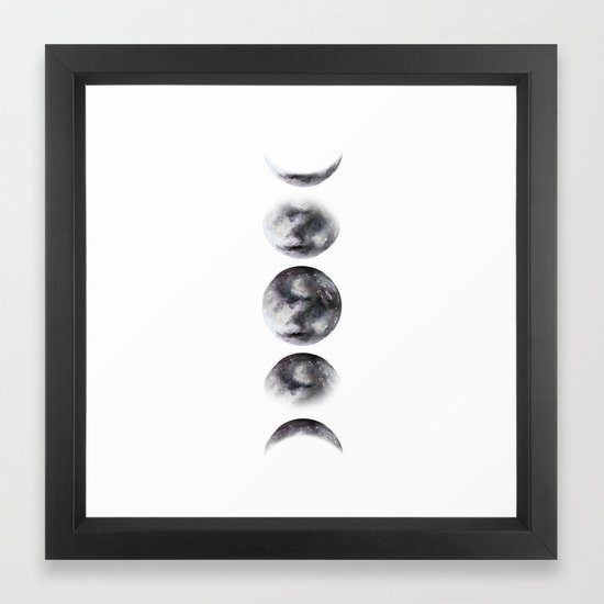 Moon Phases Watercolor Painting Framed Art Print By Ccartstudio