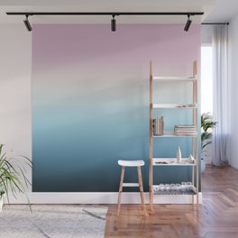 Feminine Pastel Ombre Pink, Cream and Blue Gradient Wall Mural
