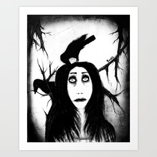 Her eyes so innocent... on hallowed ground. Art Print