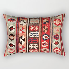 Mut  Antique Mersin Turkish Kilim Print Rectangular Pillow