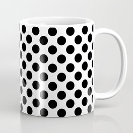 Minimalistic medium polka dots pattern, black and white Coffee Mug