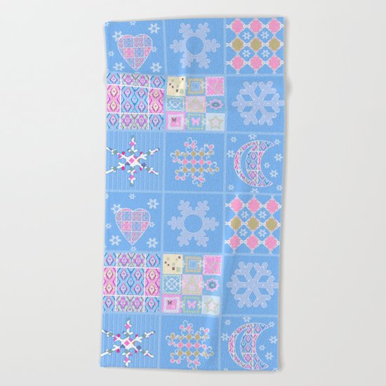 Merry Christmas . New year. Beach Towel