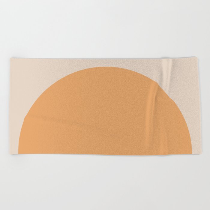Minimal Retro Sunset - Neutral Beach Towel