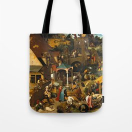Pieter Bruegel the Elder Netherlandish Proverbs Painting Tote Bag
