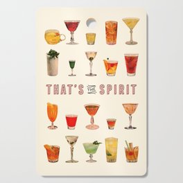 That's the Spirit Cutting Board | Retro, Rum, Shots, Graphicdesign, Whisky, Alcohol, Drunk, Cocktail, Gin, Cosmopolitan 