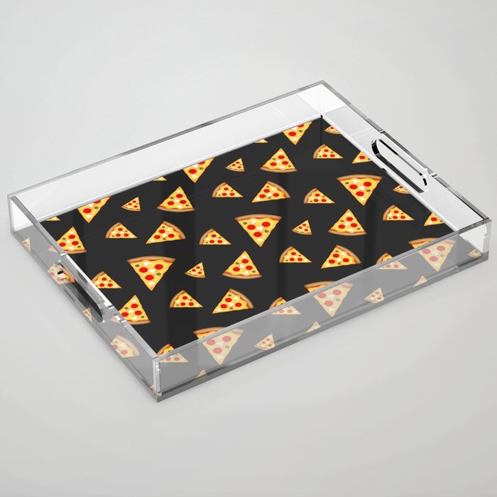 Cool and fun pizza slices pattern Acrylic Tray