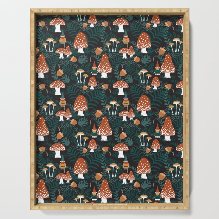 Mushroom Forest Gnomes Serving Tray