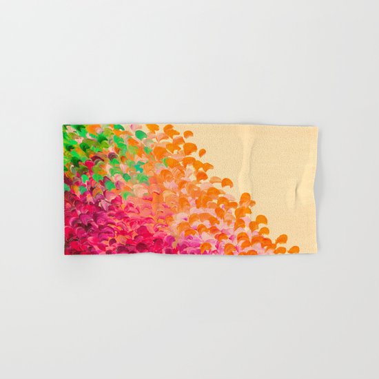 CREATION IN COLOR Autumn Infusion - Colorful Abstract Acrylic Painting Fall Splash Ombre Ocean Waves Hand & Bath Towel