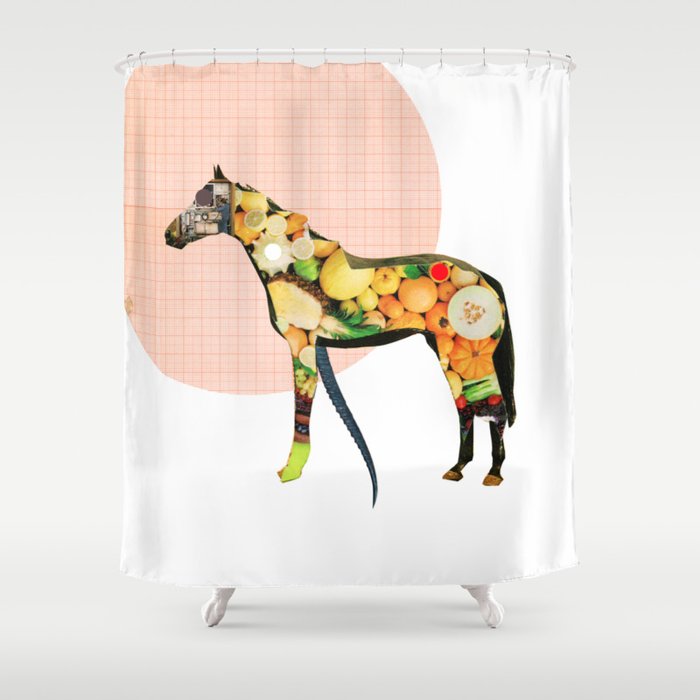 Das Pferd trägt Früchte · fresh fruits for rotting humanable Shower Curtain