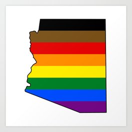 Arizona LGBTQ Rainbow State Flag Art Print | Digital, Usa, Gay, Us, Lgbtq, Shape, Graphicdesign, Sticker, Color, Queer 