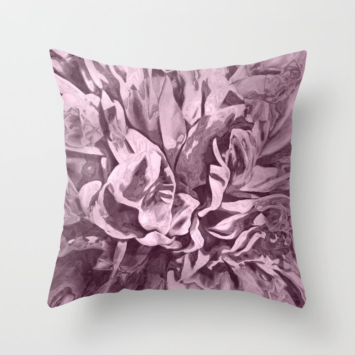 Sepia Pink Painted Peony Throw Pillow