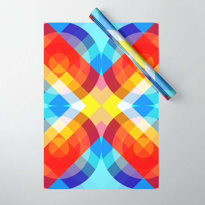 Busama Colorful Abstract Art Wrapping Paper By Retrorocket
