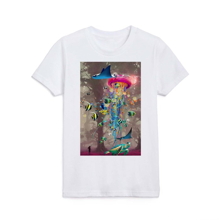 Day Dreaming at the Jellyfish Forest Kids T Shirt