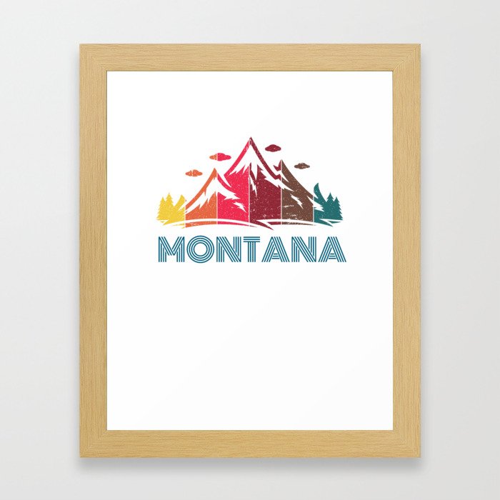 Retro Montana Design for Men Women and Kids Framed Art Print