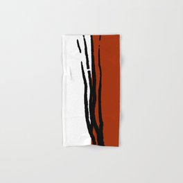 Abstract Line Art Black White Red Hand & Bath Towel