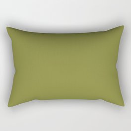 Dark Green-Brown Solid Color Pantone Woodbine 18-0538 TCX Shades of Green Hues Rectangular Pillow