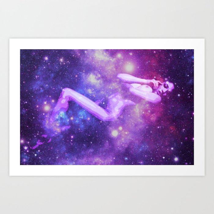 Purple Galaxy Woman : Nude Art Art Print
