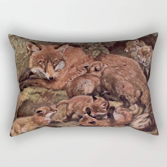 Vintage Fox And Cuba Painting 1909 Rectangular Pillow By