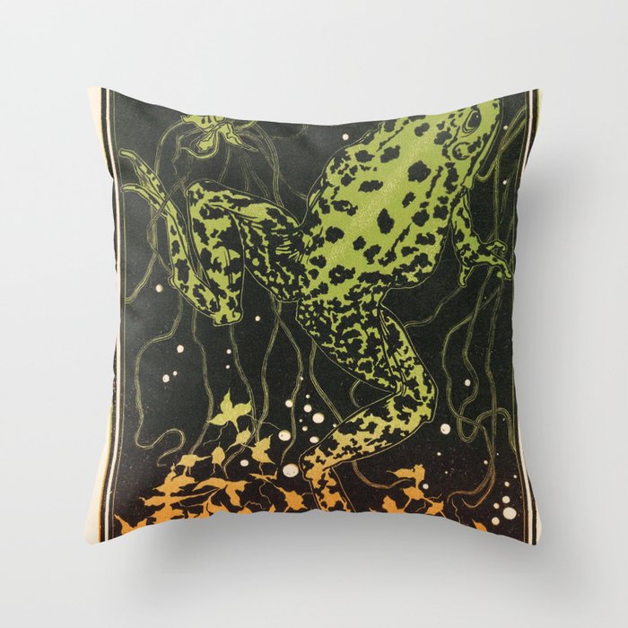 Swimming Frog Throw Pillow