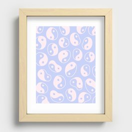 Blue vibes wavy yin yang pattern Recessed Framed Print