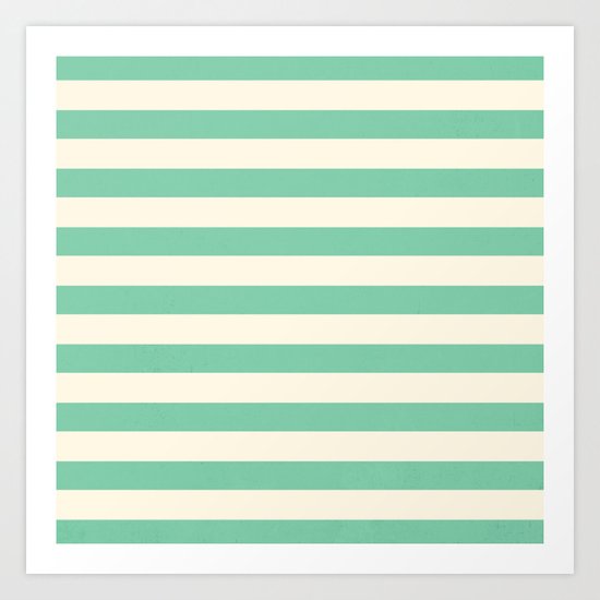 Mint Green Stripes Art Print