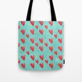 flirtatious heart pattern  Tote Bag