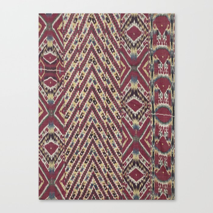 Vintage Boho Woven Fabric Pattern Canvas Print