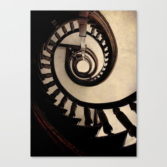 Wooden Spiral Staircase Canvas Print