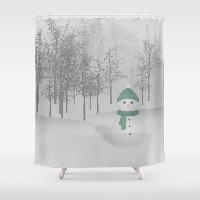 Christmas Snowman Shower Curtain By Absentisdesigns Society6