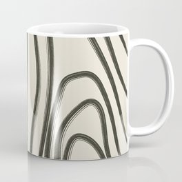 The Grain III Coffee Mug | Digital, Minimalist, White, Abstract, Lines, Woodgrain, Graphicdesign, Pattern, Black And White, Minimal 