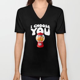 Bubblegum I Choose You Chewing Gum Candy V Neck T Shirt