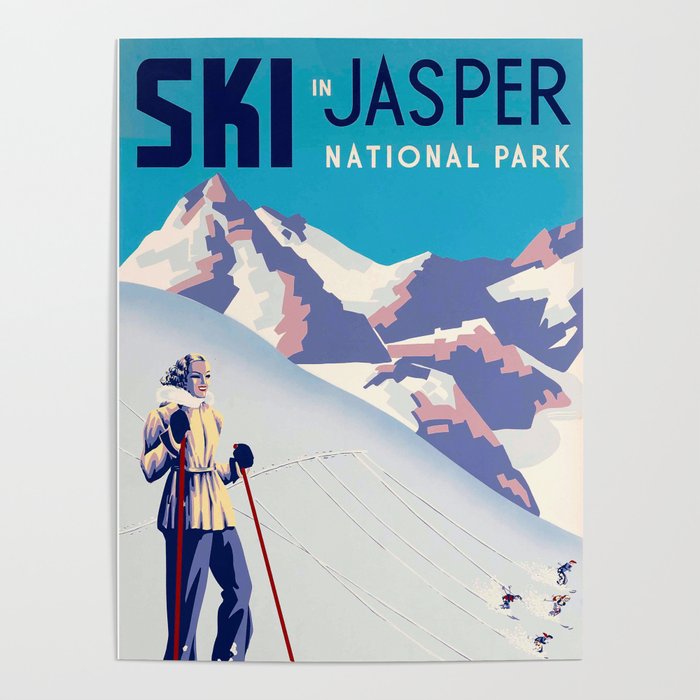 Ski Jasper National Park Poster