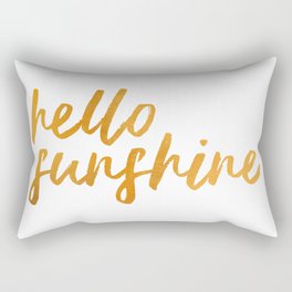 Hello Sunshine - Gold and white background Rectangular Pillow