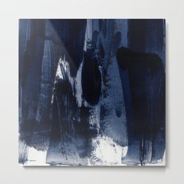 Navy Blue Abstract Painting ELEVEN Metal Print