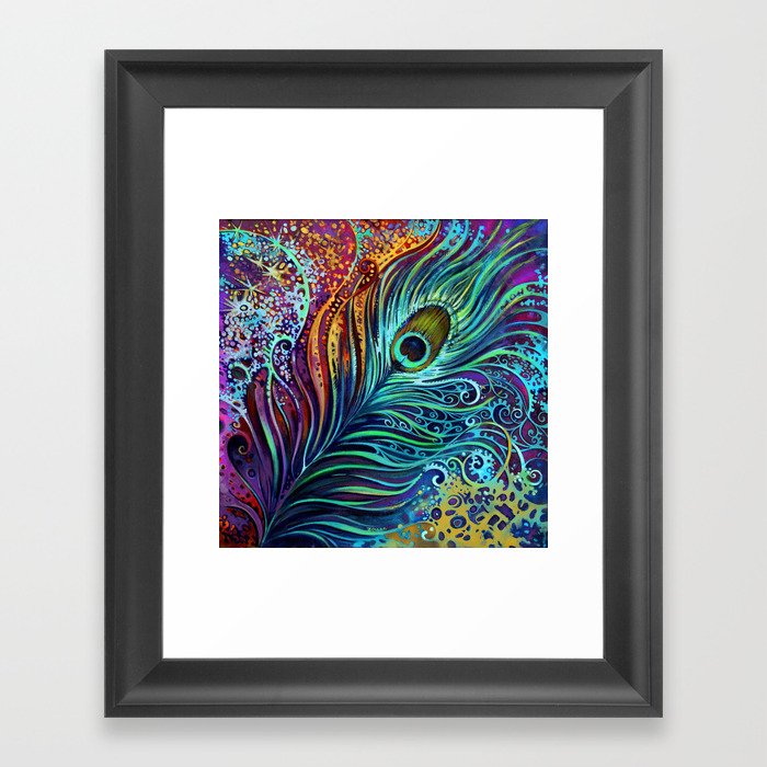 Peacock Feather by Laura Zollar Framed Art Print
