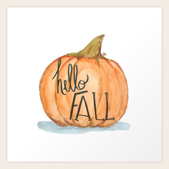 Hello fall pumpkin Art Print by jenniferrizzo Society6