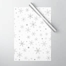Twinkle Snowflake -Silver Grey & White- Wrapping Paper